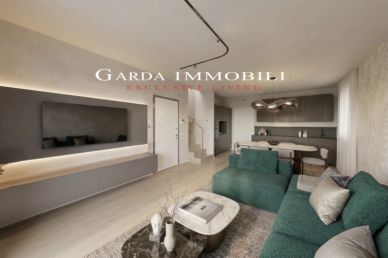 Sirmione Luxury Village — Zona living con parete attrezzata